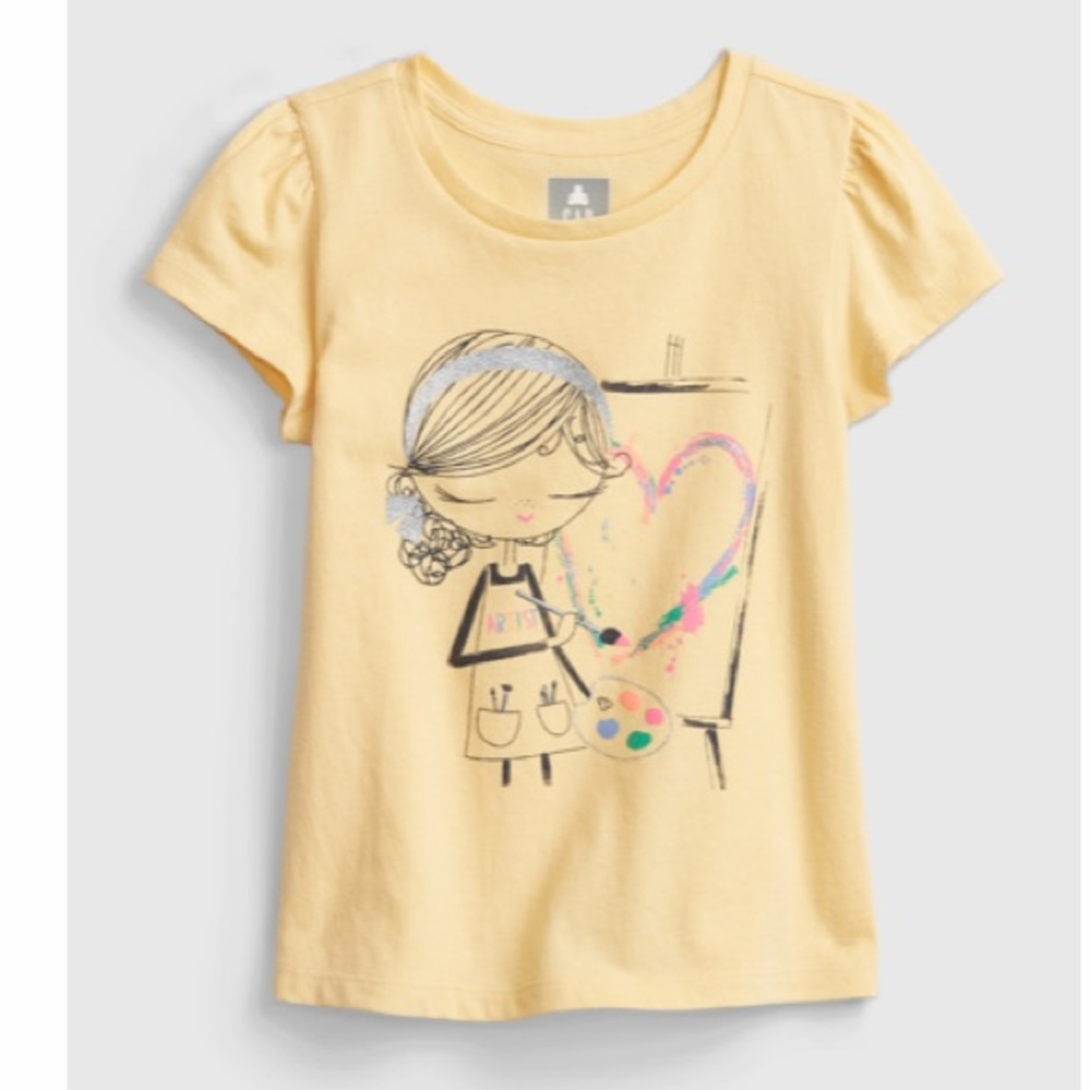 Gap kids Havana Yellow Graphic shirt NWT